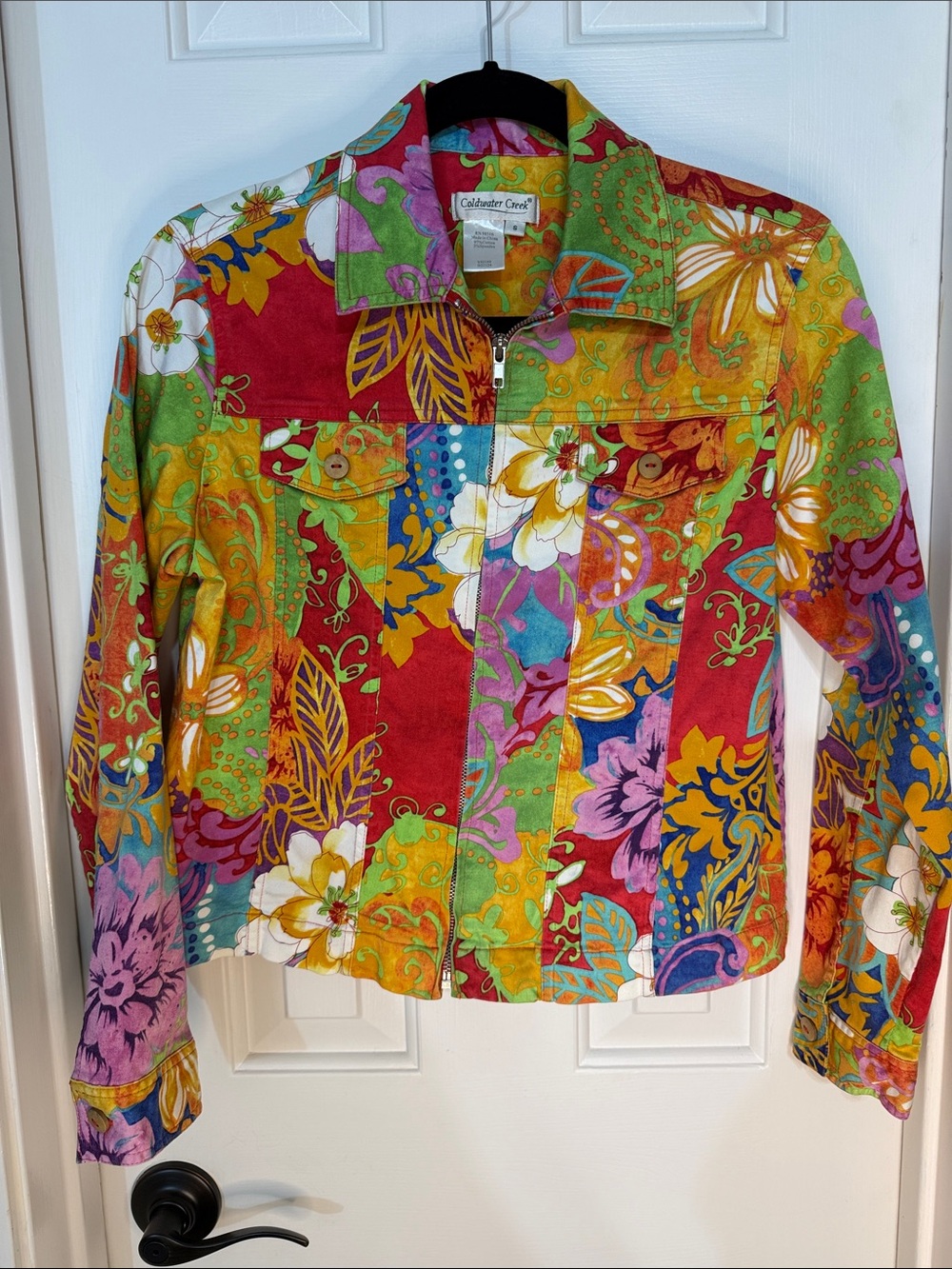 Coldwater Creek Multicolor Floral Patchwork Jacket